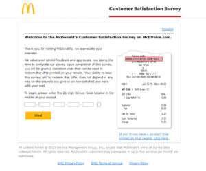 www.mcdvoice.com - McDonald's Customer Satisfaction Survey