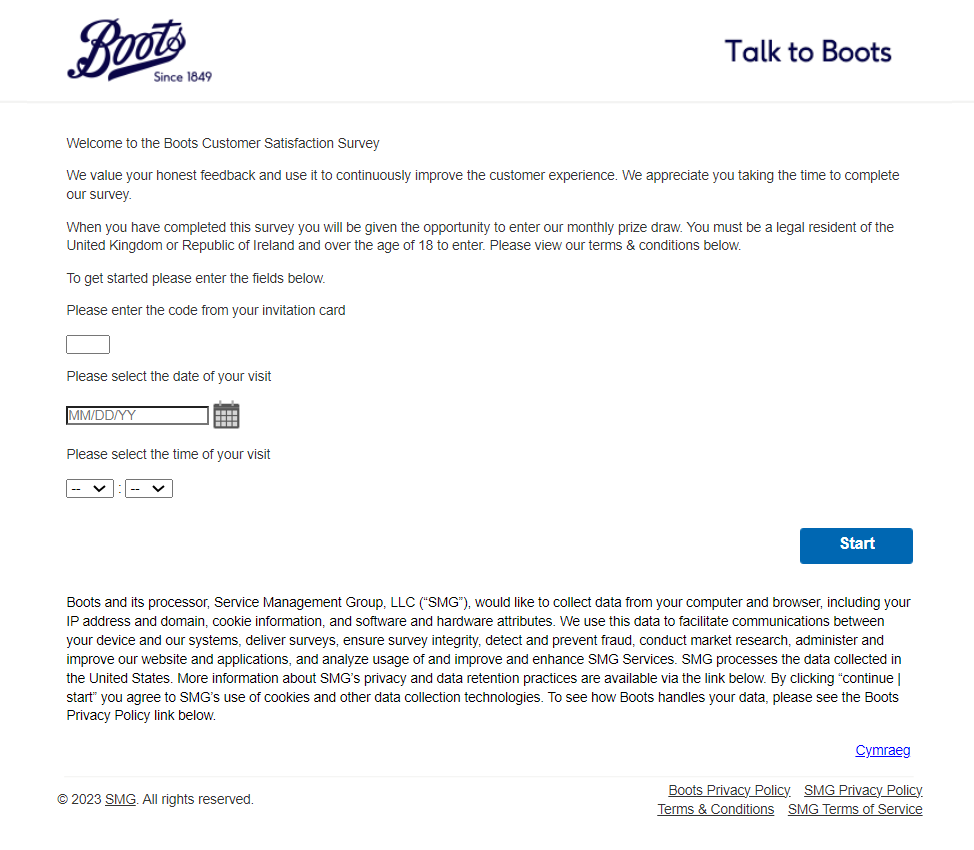Talktobootspharmacy.com - Boots Customer Survey Win iPad 4
